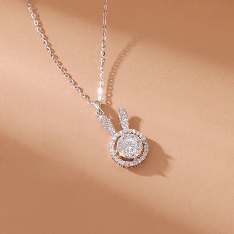 Lovcia Cute Rabbit 925 Sterling Silver Necklace for Women-Necklaces-Rabbit Necklace-Rabbit Necklace