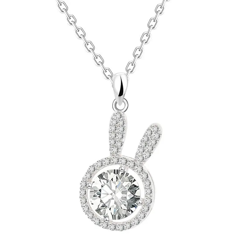 Lovcia Cute Rabbit 925 Sterling Silver Necklace for Women-Necklaces-Rabbit Necklace-Rabbit Necklace
