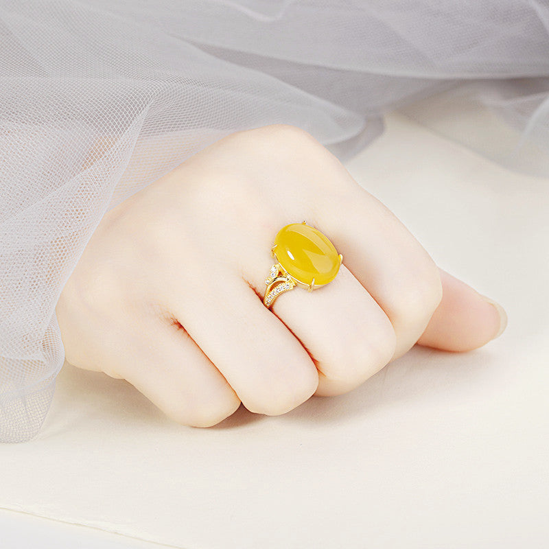 Lovcia CZ 925 Sterling Silver Ring Setting Adjustable Gold-Rings-Rhodium & 12mm * 16mm-Rhodium & 12mm * 16mm