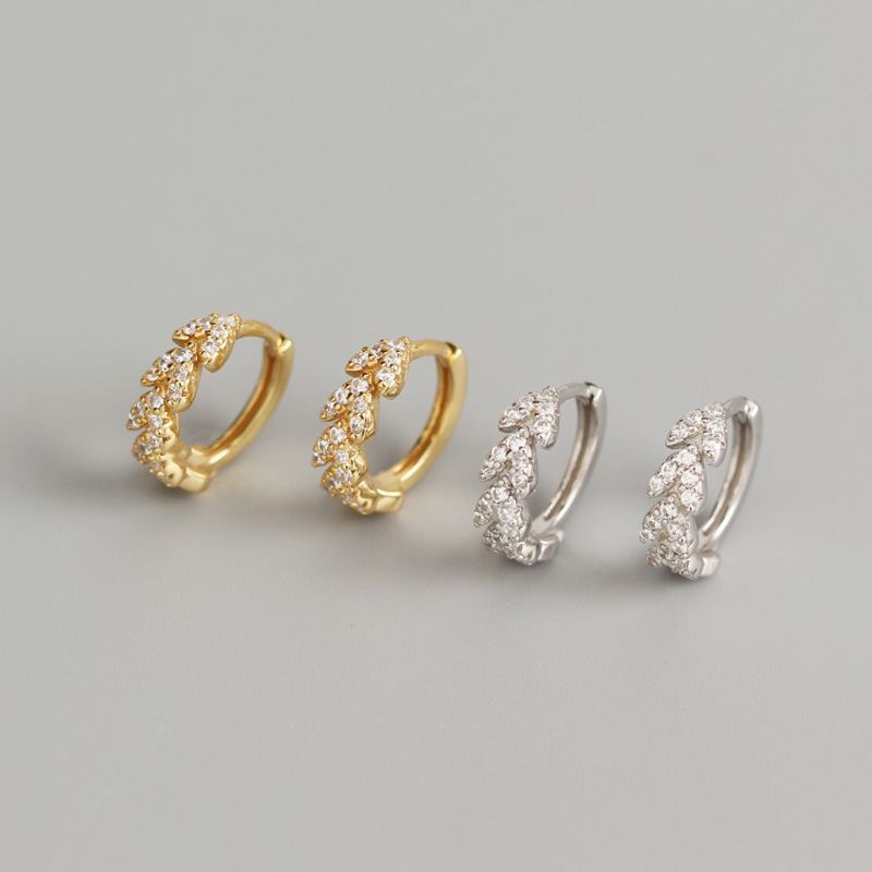 Lovcia CZ Hearts 925 Sterling Silver Hoop Earrings Gold-Earrings-Yellow Gold-Yellow Gold