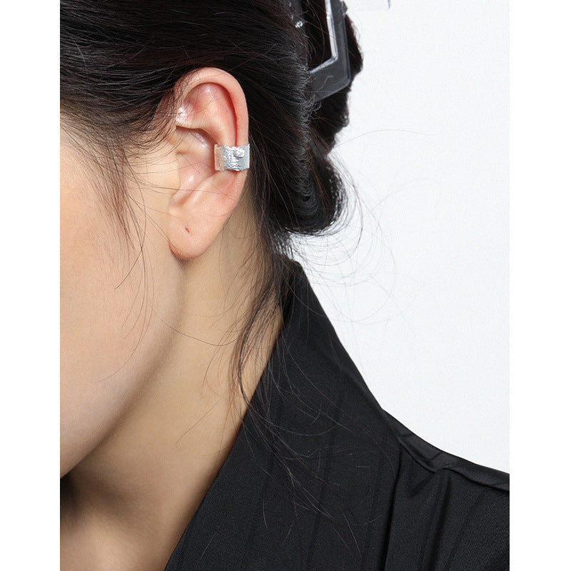 Lovcia CZ Irregular Round 925 Gold Non Pierced Earring-Earrings-Yellow Gold (Single)-Yellow Gold (Single)