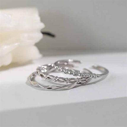 Lovcia CZ Simple 925 Sterling Silver Adjustable Ring-Rings-Model C (Jb048)-