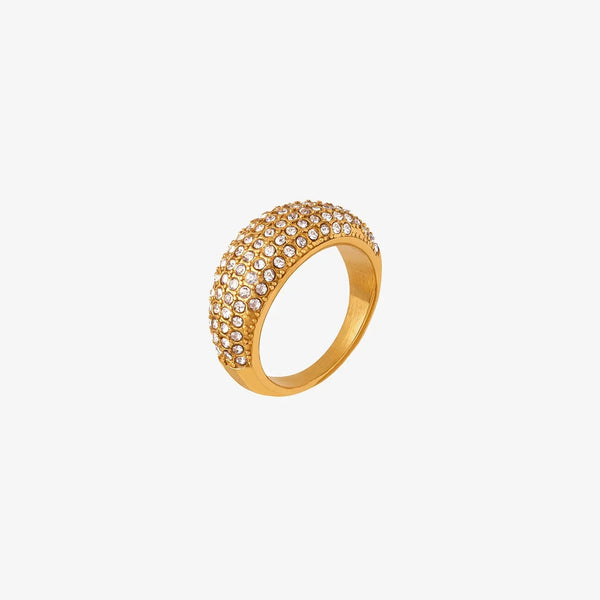 Lovcia Czech Diamond Titanium Steel Ring-Rings-Gold-6-Gold