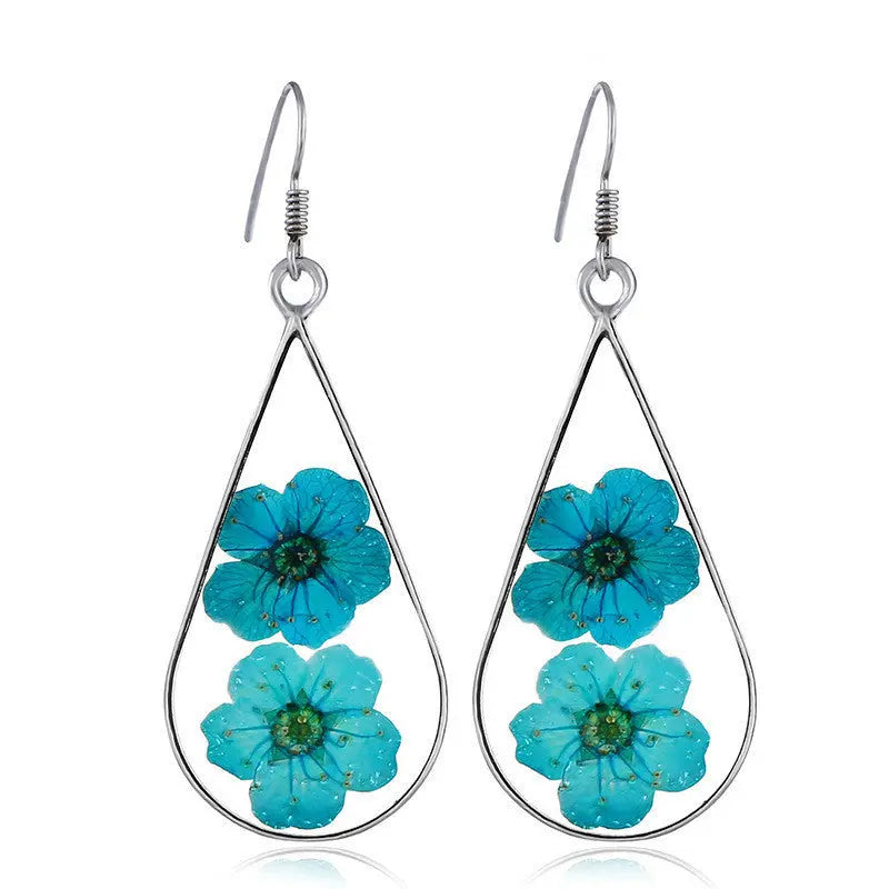 Lovcia Dainty Floral Resin Drop Earrings-Earrings-Green-Green