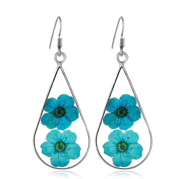 Lovcia Dainty Floral Resin Drop Earrings-Earrings-Green-Green