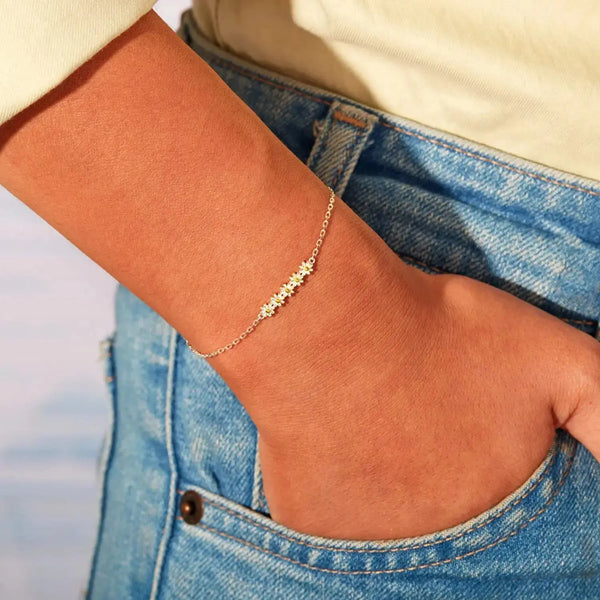 Lovcia Daisy Shape Spring Ring Closure Bracelet-Bracelets-Silver-One Size-Silver