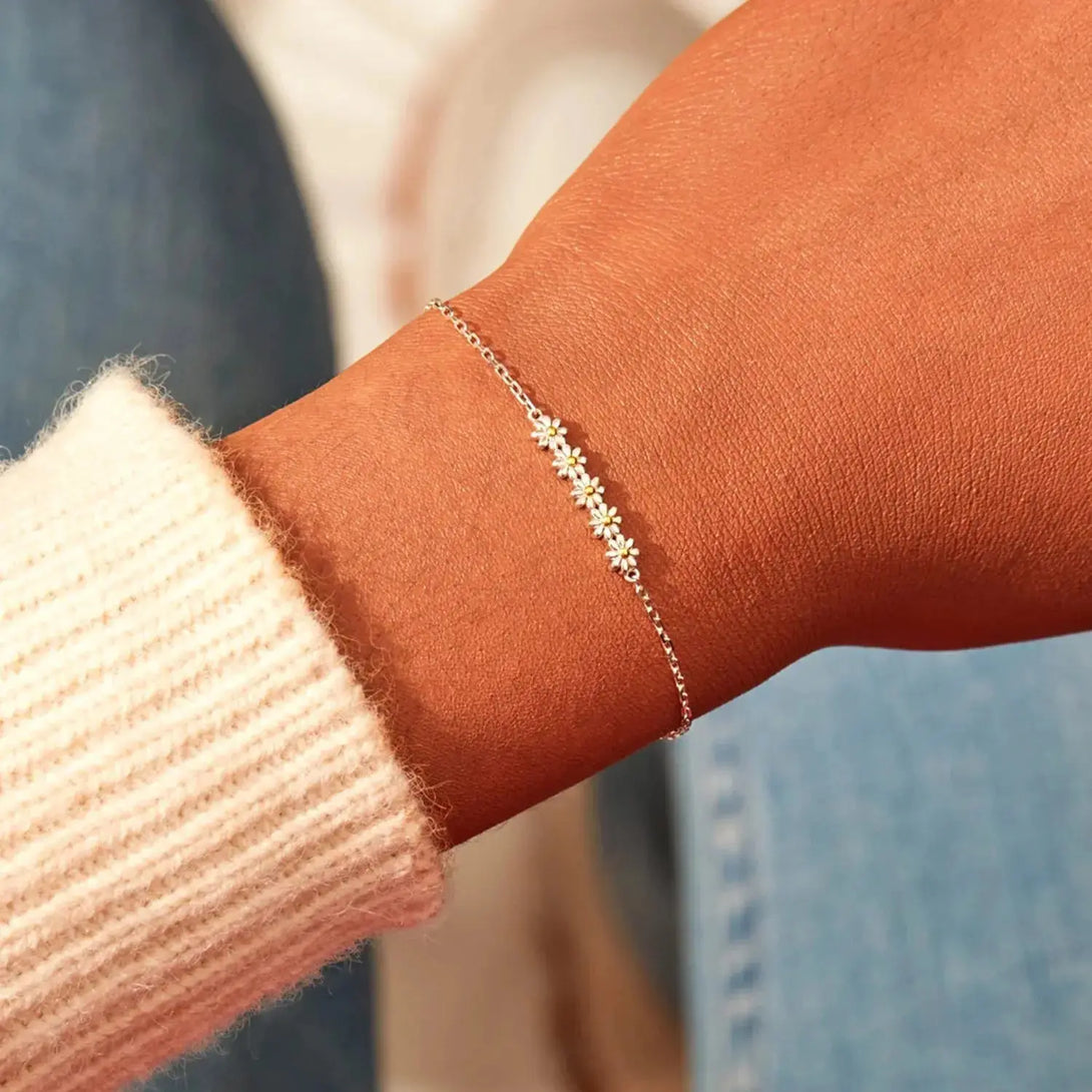 Lovcia Daisy Shape Spring Ring Closure Bracelet-Bracelets-Silver-One Size-Silver