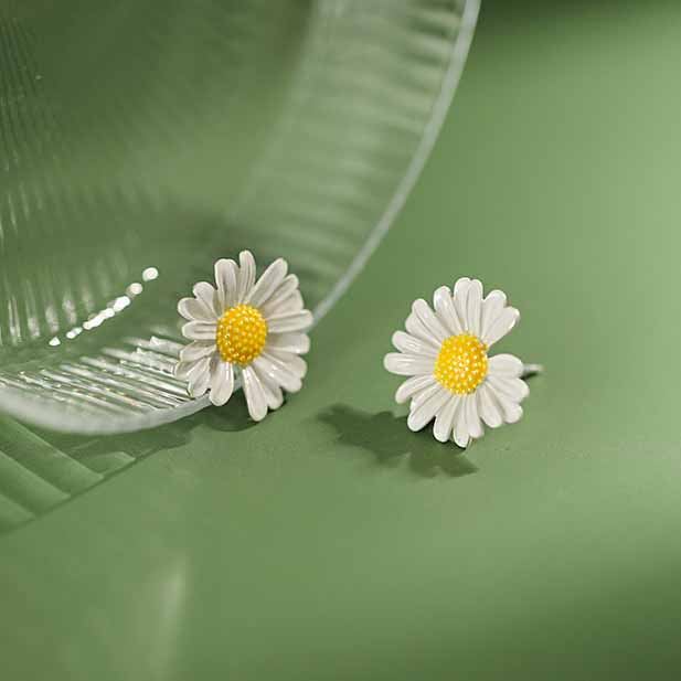 Lovcia Daisy Stud Earrings 19mm 925 Sterling Silver-Earrings-