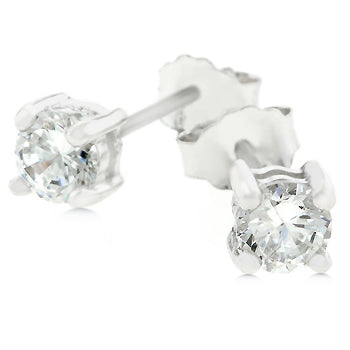 Lovcia Dana Platinum-Luster Round Stud Earrings-Earrings-