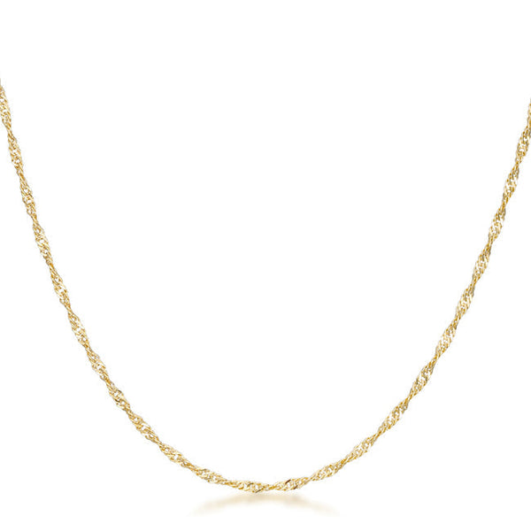 Lovcia Dazzling 16 Inch Gold-Tone Twisted Chain Necklace-Necklaces-
