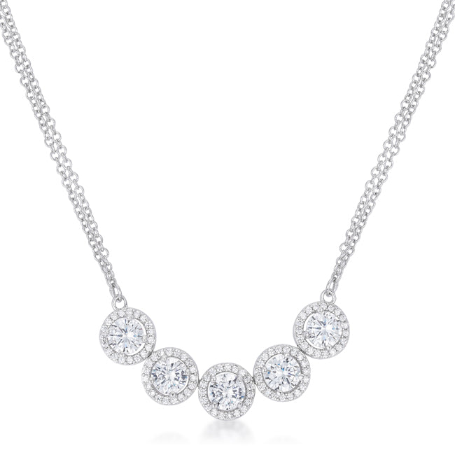 Lovcia Dazzling 5 Carat Rhodium-Plated Necklace with Sparkling CZ-Necklaces-