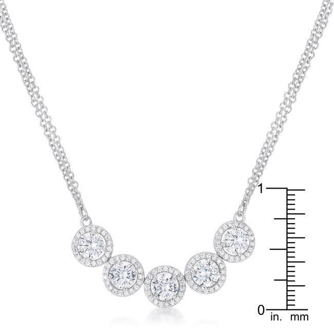 Lovcia Dazzling 5 Carat Rhodium-Plated Necklace with Sparkling CZ-Necklaces-