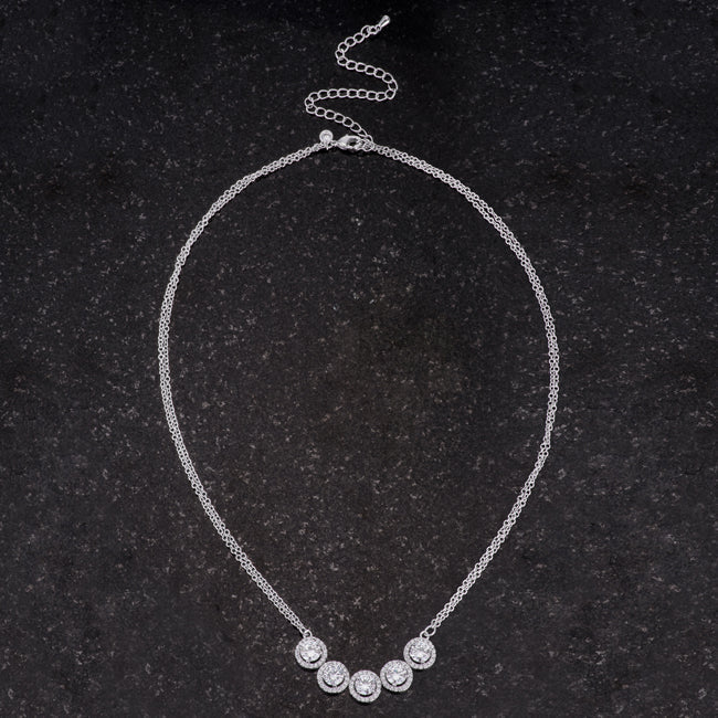 Lovcia Dazzling 5 Carat Rhodium-Plated Necklace with Sparkling CZ-Necklaces-