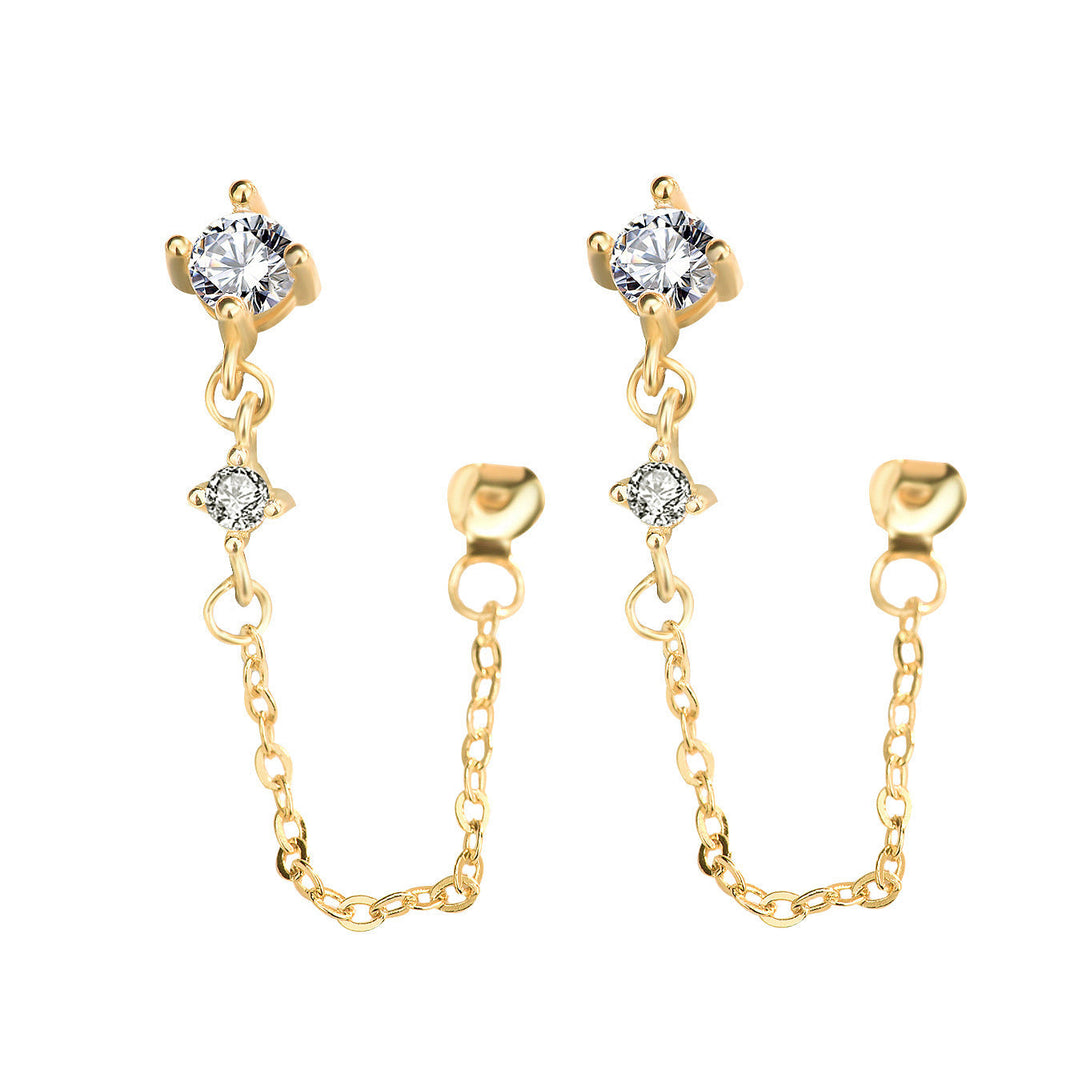 Lovcia Dazzling 925 Sterling Silver Leverback Earrings for Women with AAA Cubic Zirconia-Earrings-14K Yellow Gold-14K Yellow Gold