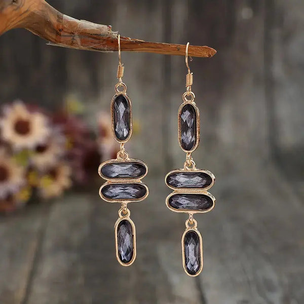 Lovcia Dazzling Alloy Stone-Studded Earrings for Women-Earrings-Gold-One Size-Gold