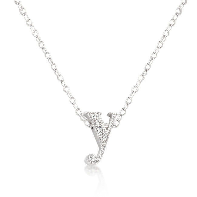 Lovcia Dazzling Cubic Zirconia Y Initial Necklace-Pendants-