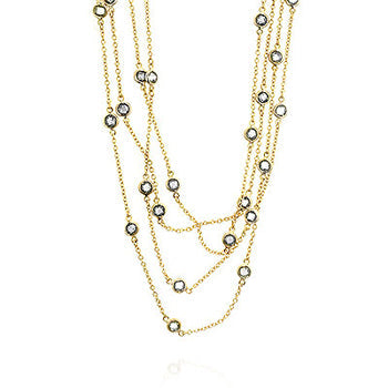 Lovcia Dazzling Gold Layered Bezel Necklace-Necklaces-