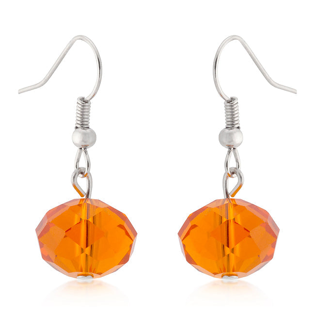 Lovcia Dazzling Orange Faceted Bead Drop Earrings-Earrings-