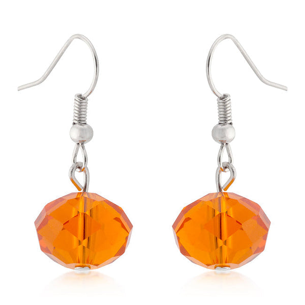 Lovcia Dazzling Orange Faceted Bead Drop Earrings-Earrings-