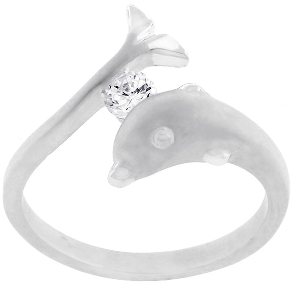 Lovcia Dolphin Elegance Tension Set Ring-Rings-5-5