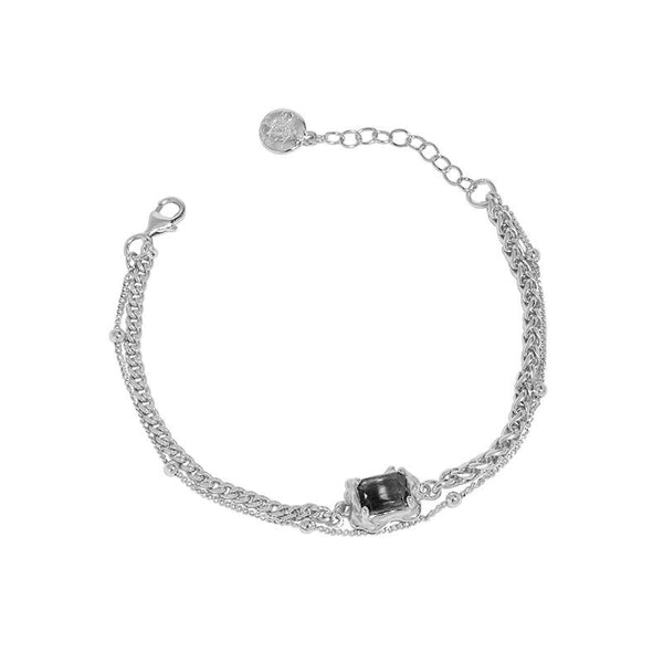 Lovcia Double Layer Gold Created Tourmaline Bracelet 165mm-Bracelets-Yellow Gold-Yellow Gold