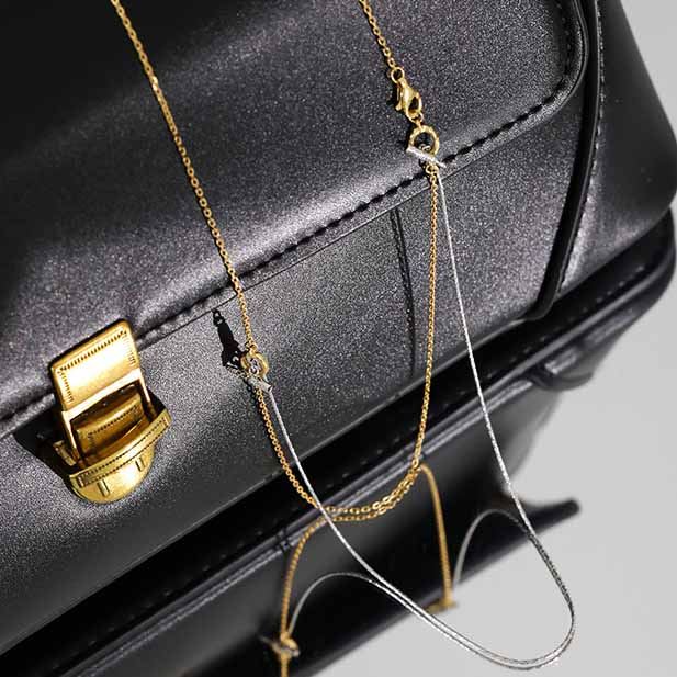 Lovcia Double Layer OT Shape 925 Sterling Silver Necklace-Necklaces-