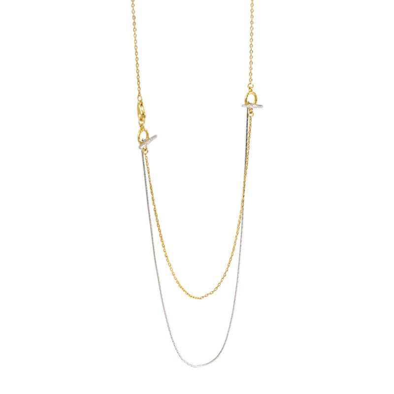 Lovcia Double Layer OT Shape 925 Sterling Silver Necklace-Necklaces-