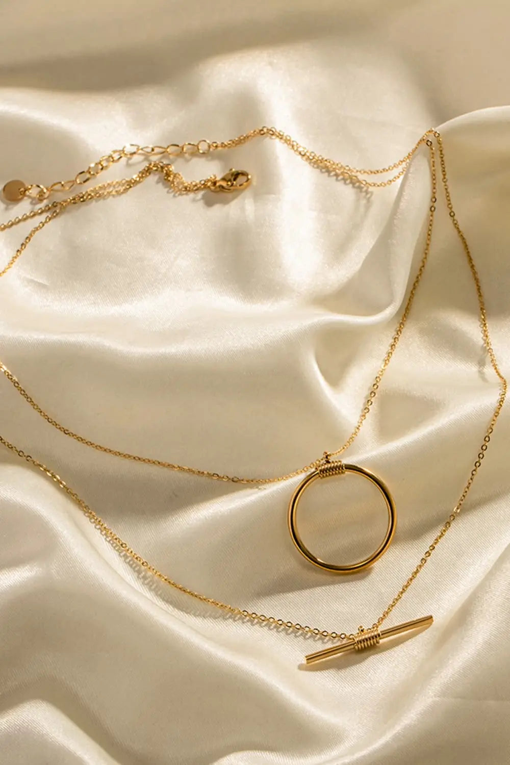 Lovcia Double-Layered Stainless Steel Necklace-Necklaces-Gold-One Size-Gold