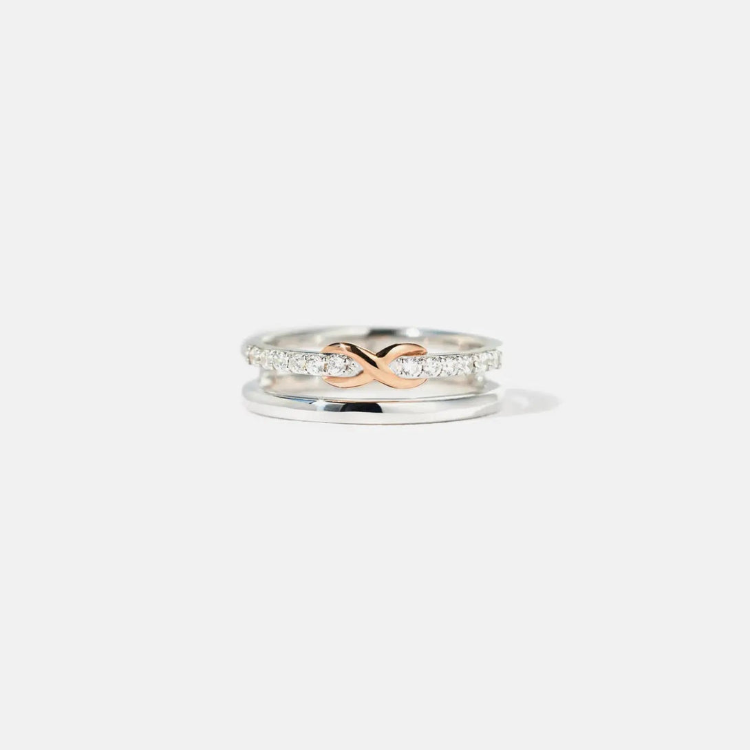 Lovcia Double-Layered Zircon 925 Sterling Silver Ring-Rings-Silver-6-Silver