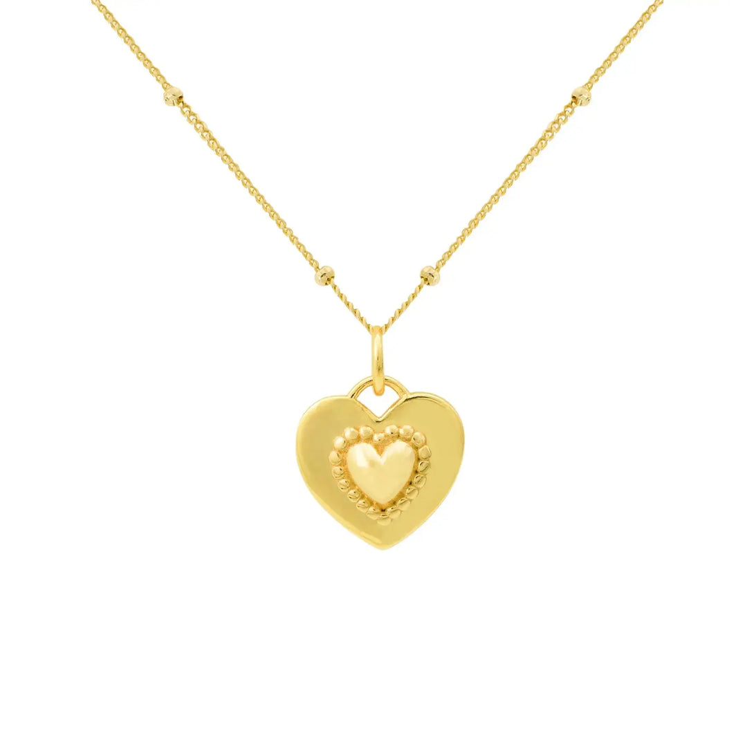 LOVCIA Dual Two Sides Wearing Styles Pink CZ Heart 925 Sterling Silver Necklace