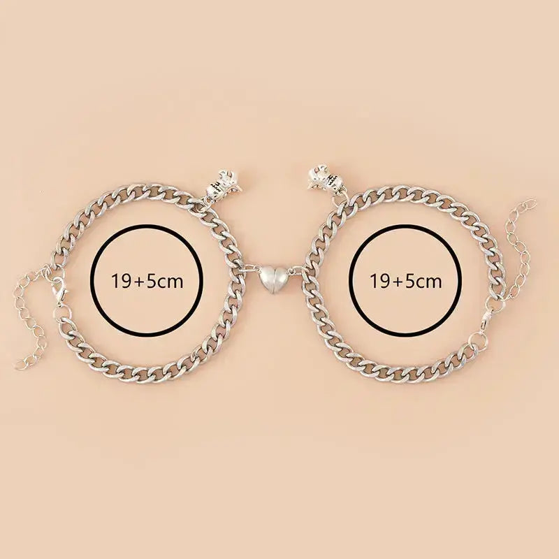 Lovcia Dynamic Love Stainless Steel Dinosaur Bracelet Set for Couples-Bracelets-Dinosaur 1-Dinosaur 1