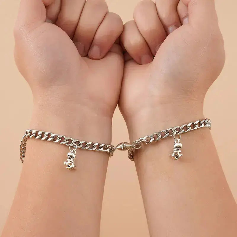 Lovcia Dynamic Love Stainless Steel Dinosaur Bracelet Set for Couples-Bracelets-Fat Dinosaur-Fat Dinosaur