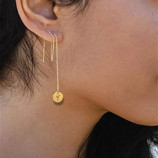 Lovcia Elegance Defined Radiant Stainless Steel Long Earrings-Earrings-Gold-A-Gold