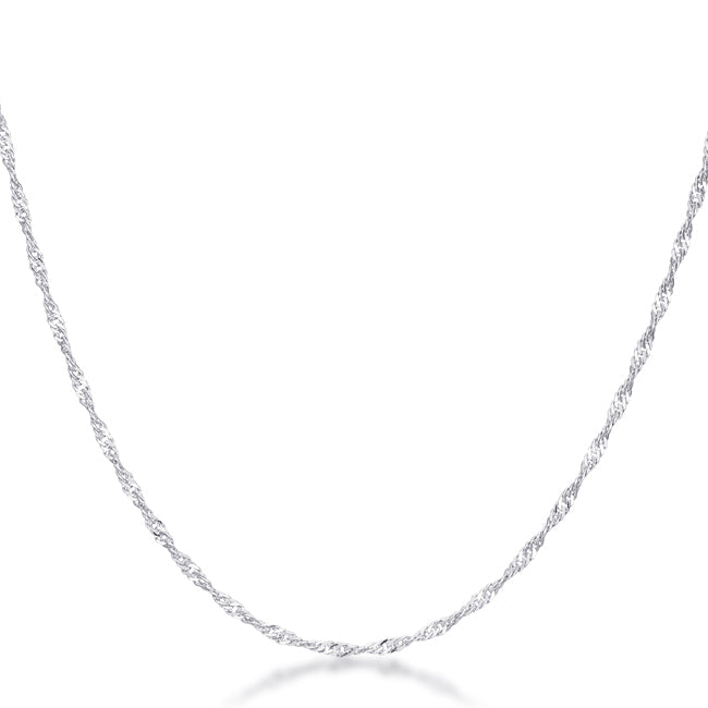 Lovcia Elegant 16 Inch Silver Twisted Necklace-Necklaces-