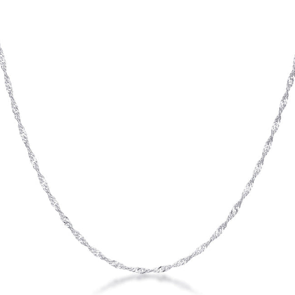 Lovcia Elegant 16 Inch Silver Twisted Necklace-Necklaces-