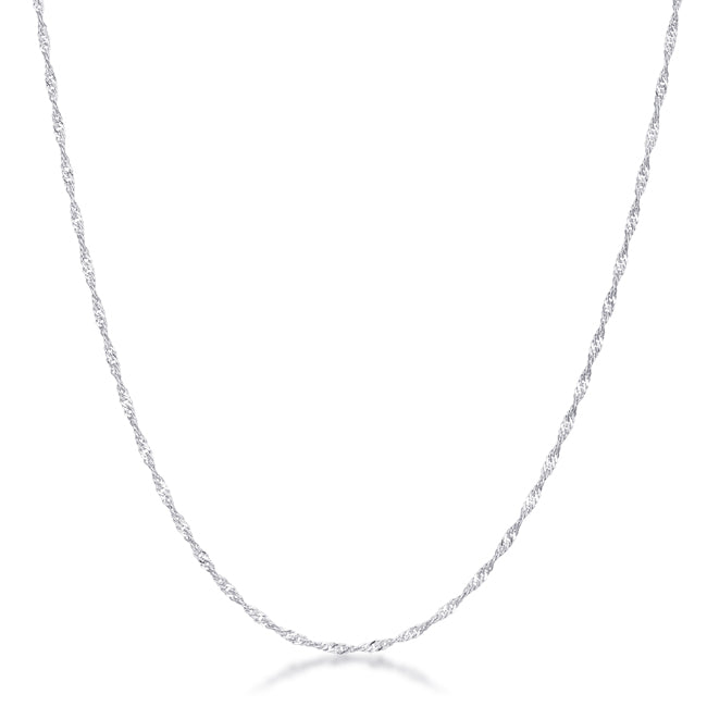 Lovcia Elegant 16 Inch Silver Twisted Necklace-Necklaces-
