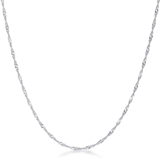 Lovcia Elegant 18 Inch Silver Twisted Necklace Chain-Necklaces-