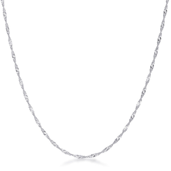 Lovcia Elegant 18 Inch Silver Twisted Necklace Chain-Necklaces-