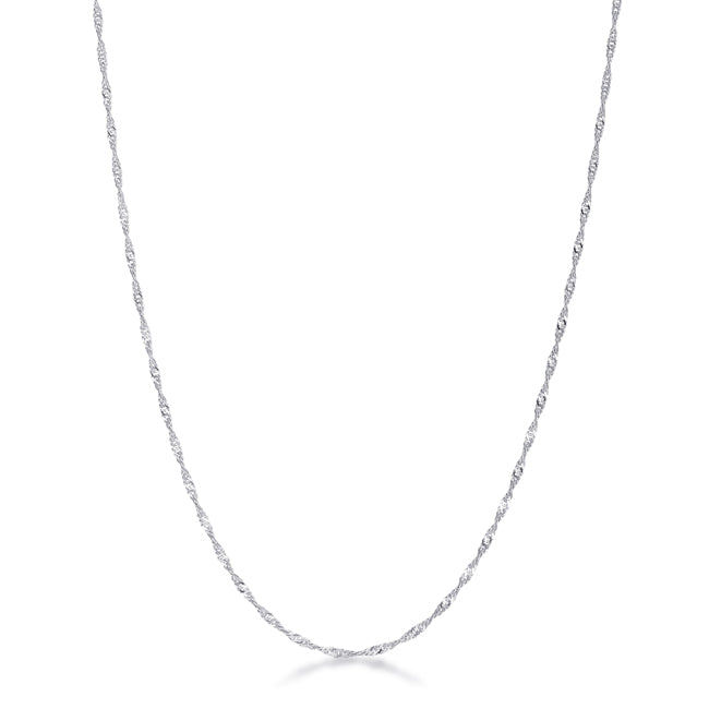 Lovcia Elegant 18 Inch Silver Twisted Necklace Chain-Necklaces-