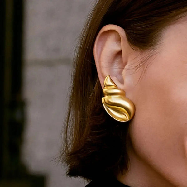 Lovcia Elegant 18K Gold-Plated Conch Shell Earrings for Women-Earrings-Gold-One Size-Gold