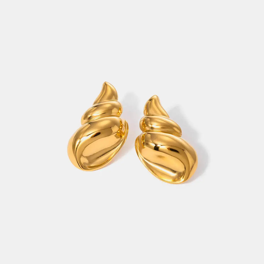 Lovcia Elegant 18K Gold-Plated Conch Shell Earrings for Women-Earrings-Gold-One Size-Gold