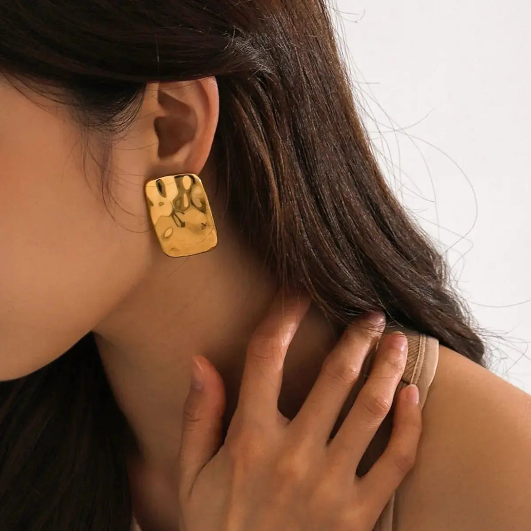 Lovcia Elegant 18K Gold-Plated Geometric Earrings for Women-Earrings-Gold-One Size-Gold