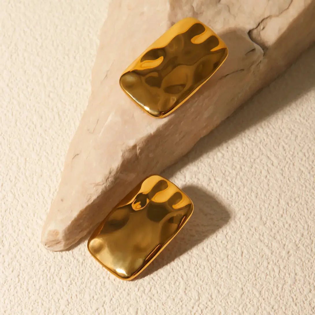 Lovcia Elegant 18K Gold-Plated Geometric Earrings for Women-Earrings-Gold-One Size-Gold