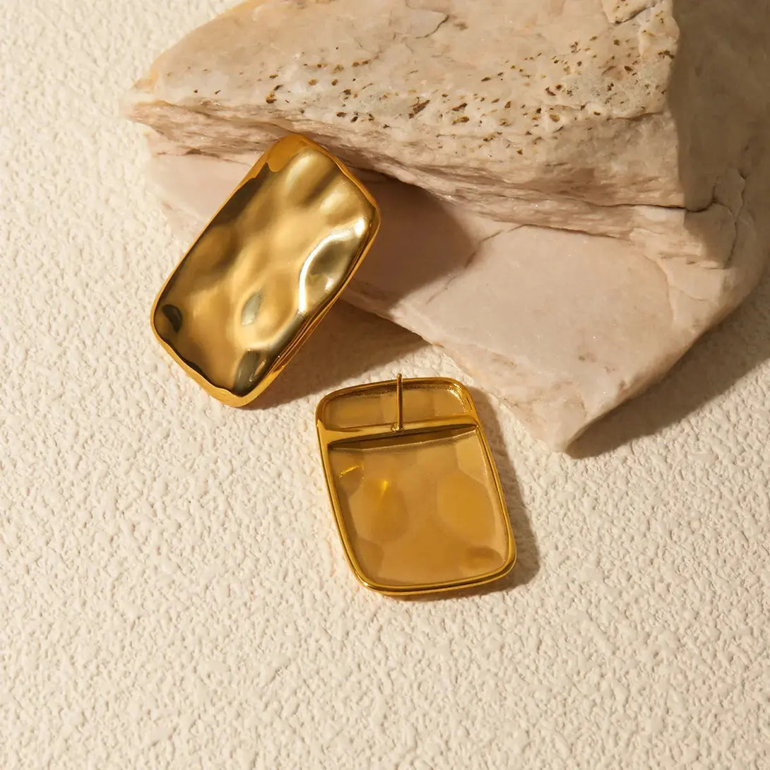 Lovcia Elegant 18K Gold-Plated Geometric Earrings for Women-Earrings-Gold-One Size-Gold