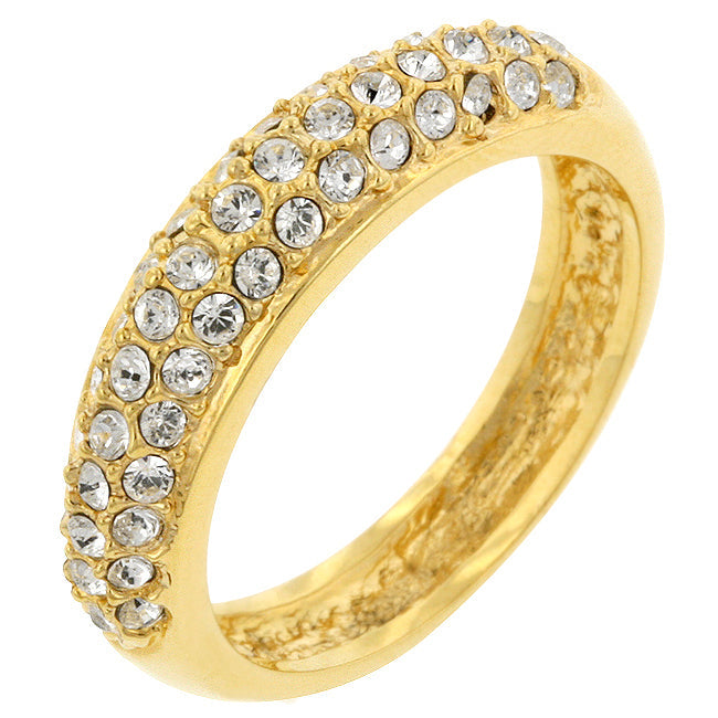 Lovcia Elegant 18k Gold-Plated Pave Crystal Band-Rings-5-5