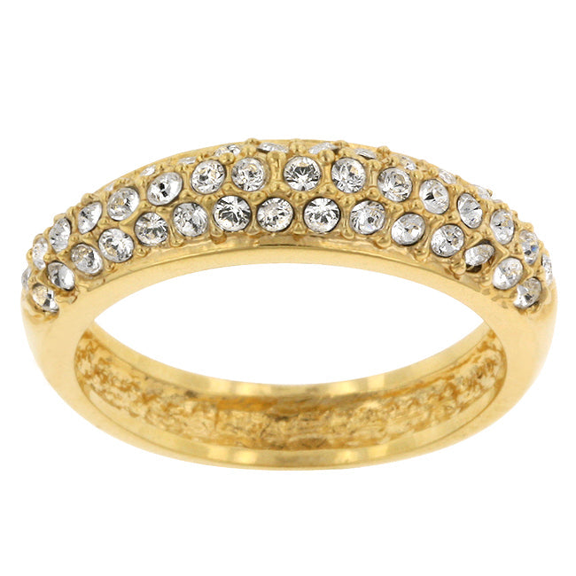 Lovcia Elegant 18k Gold-Plated Pave Crystal Band-Rings-5-5