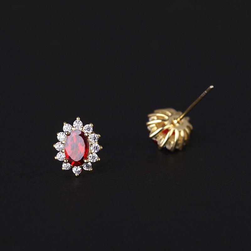 Lovcia Elegant 18K Gold-Plated S925 Sterling Silver Zircon Stud Earrings for Women-Earrings-Gold-925 Silver-Gold