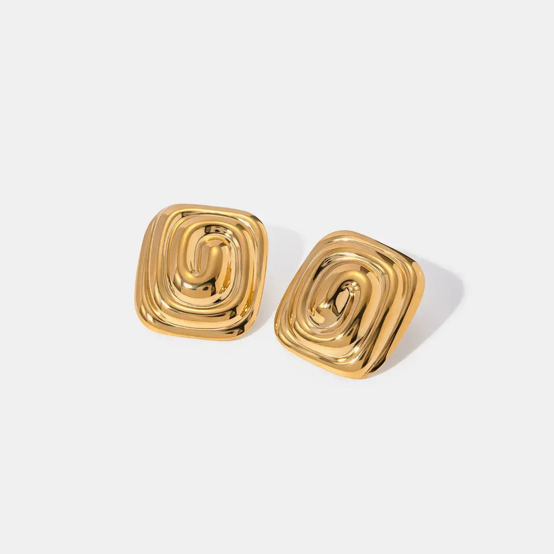 Lovcia Elegant 18K Gold-Plated Stainless Steel Earrings for Women-Earrings-Gold-One Size-Gold