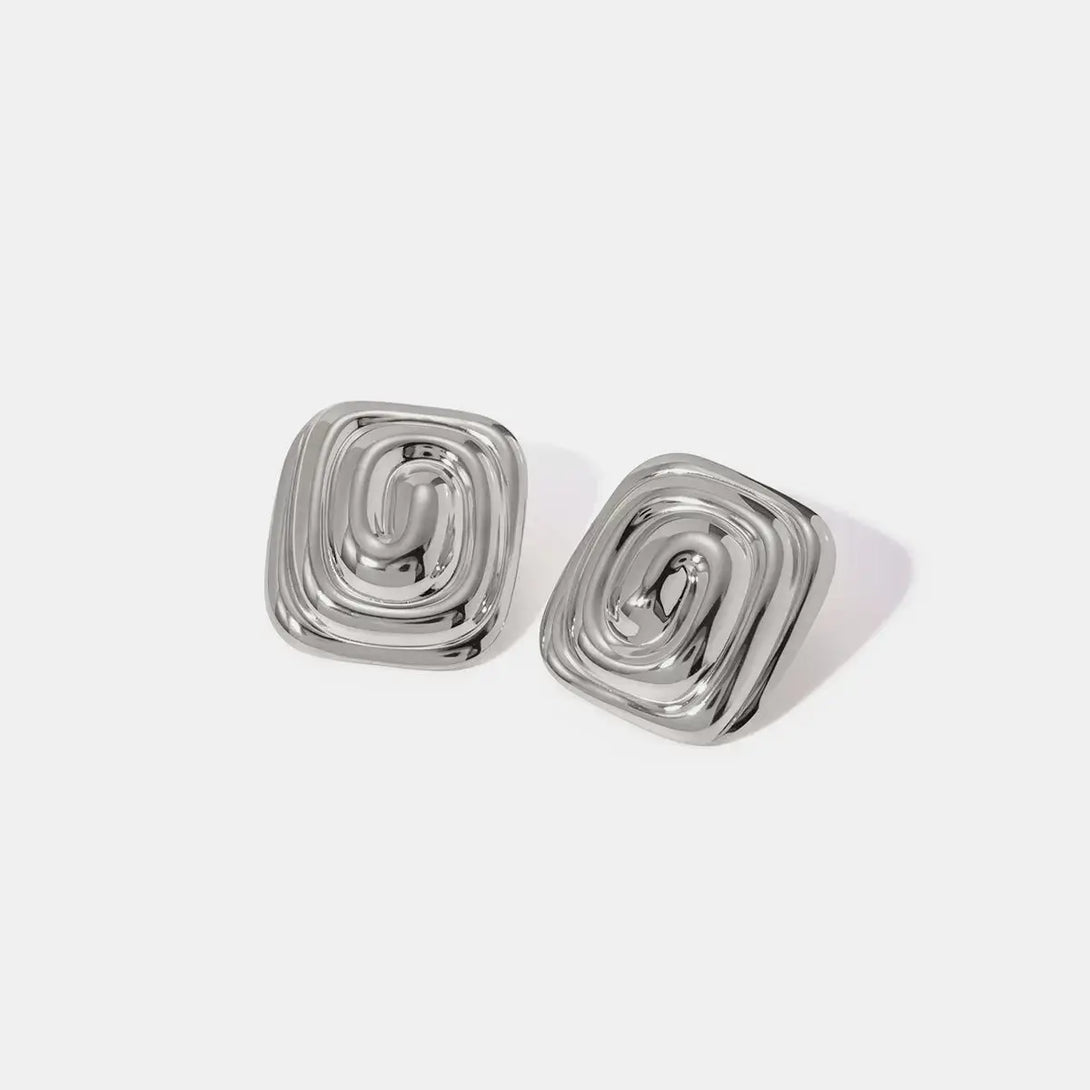 Lovcia Elegant 18K Gold-Plated Stainless Steel Earrings for Women-Earrings-Silver-One Size-Silver