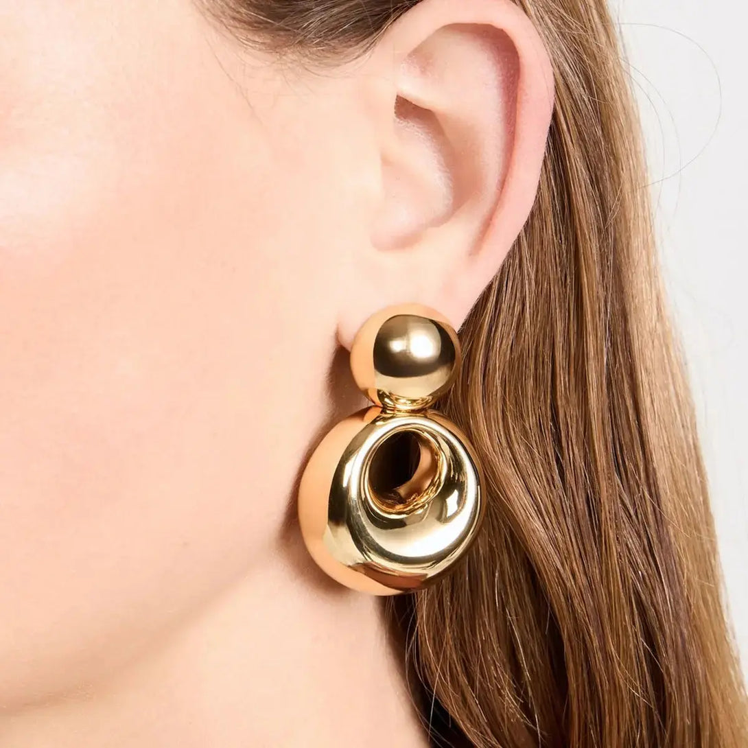 Lovcia Elegant 18K Gold-Plated Statement Cutout Earrings for Women-Earrings-Gold-One Size-Gold